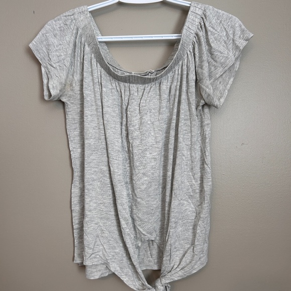 Grey Off-The-Shoulder Blouse - Picture 1 of 3